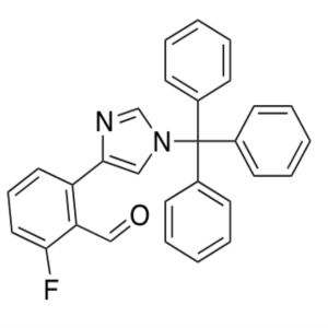 2-Fluor-6-(1-tritiel-1H-imidasool-4-yl)bensaldehied CAS 1402838-09-8 Suiwerheid ≥98.0% (HPLC)