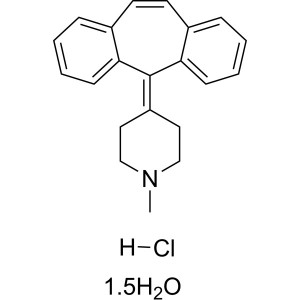 Cyproheptadine Hydrochloride Sesquihydrate CAS 41354-29-4 Assaġġ 98.5 ~ 100.5%