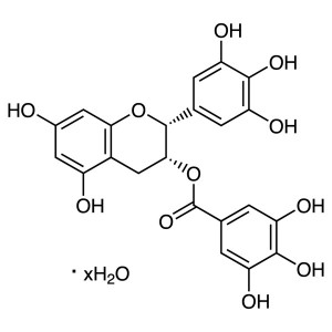 (-)-Epigallocatechin Gallate Hydrate CAS 989-51-5 (EGCG Hydrate) Экстракт зялёнага гарбаты Чысціня >99,0% (ВЭЖХ)