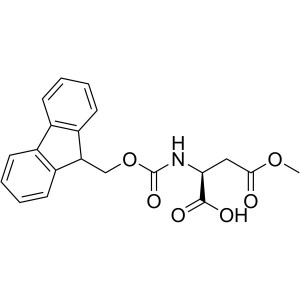 Fmoc-Asp(OMe)-OH CAS 145038-53-5 Fmoc-L-asparaginsyre β-metylester Renhet >98,0 % (HPLC)