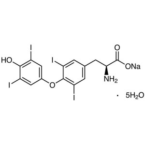 L-Tyroxine Sodium Salt Pentahydrate CAS 6106-07-6 Paqijiya > 98.0% (HPLC)