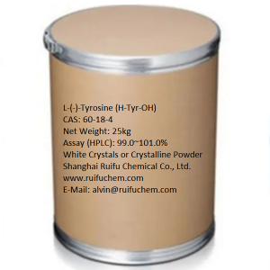 L-(-)-Tyrosine CAS 60-18-4 (H-Tyr-OH) Assay 98.5~101.5% គុណភាពខ្ពស់ពីរោងចក្រ