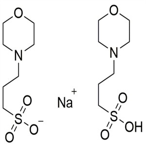 MOPS Hemisodium Salt CAS 117961-20-3 Puhtaus ≥99,0 % (titraus) Biologinen puskuritehdas